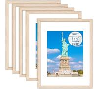 Icona Bay Bliss Collection Picture Frames with Removable Mat for 8x10 Inch Photos, Light Oak, Modern Style, Wooden Frame, Wall Mount Only, 5 Pack