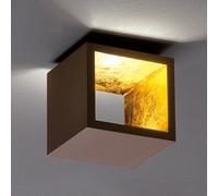 ICONE Cubò - LED ceiling light, 10 W, brown/gold