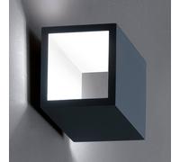 ICONE Cubò LED wall light, 10 W, titanium/white