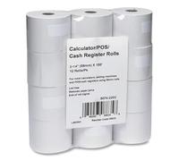 ICONEX 8835 Impact Bond Paper Rolls, 2.25inch X 150 Ft, White, 12/Pack