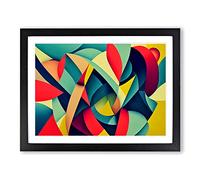 Iconic Abstract Art H1022 Framed Print for Living Room Bedroom Home Office Décor, Wall Art Picture Ready to Hang, Black A2 Frame (64 x 46 cm)