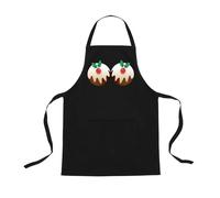 Iconic Aprons Christmas Pudding Boobs Apron, Polyester-Cotton, 90 x 69 x 0.1 cm