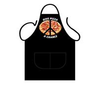 Iconic Aprons Give Pizza A Chance Apron, Polyester-Cotton, Multi-Colour, 90 x 69 x 0.1 cm