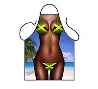 Iconic Aprons Jamaica Flag Bikini Apron, Polyester, Multi-Colour, 79 x 56 x 0.1 cm