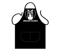 ICONIC APRONS MENS NOVELTY APRON,"DRESSED TO GRILL"FRONT PRINT,COOKWARE,COOKING APRON,BAKEWARE APRON,BBQ APRON
