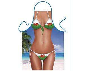 Iconic Aprons Welsh Bikini Apron, Polyester, Multi-Colour, 79 x 56 x 0.1 cm