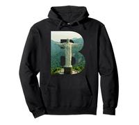 Iconic Brazil Landscape Christ The Redeemer Letter B Pullover Hoodie