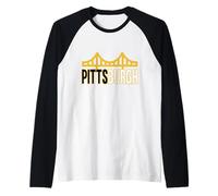Iconic Bridge in Pittsburgh Bold Minimal Graphic Raglan Baseball Tee