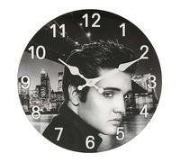 Iconic Collection Glass Wall Clock 30 cm Elvis Design White