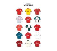 Iconic Football Shirts of Liverpool, Historic Jersey Timeline, A3 Wall Art Poster Print (print only 42 x 29.7 cms)