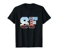 Iconic Golden Gate Bridge in Bold SF Letters San Francisco T-Shirt
