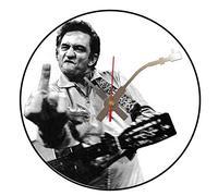 Iconic Johnny Cash, finger, San Quentin, vinyl record wall clock