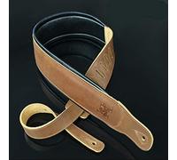 Iconic Leathers 3.25" Wide Natural Brown Dual Padded Leather Guitar and Bass Strap IL-5NatBrn