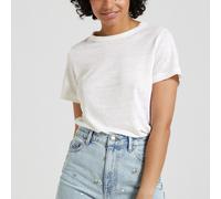 Iconic Linen Jersey T-Shirt with Crew Neck White