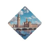Iconic London Landmarks Car Aromatherapy Rhombus Scented Card | Hanging Car Air Fresheners Tablet,Cute Fragrance Scented Cards