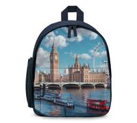 Iconic London Landmarks Mini Backpack Lightweight Daypack Blue | Cute Printed Backpack,Sport bag for Camping Picnic