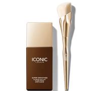 ICONIC London Super Smoother Blurring Skin Tint (Various Shades) and Complexion Brush Bundle - Golden Rich