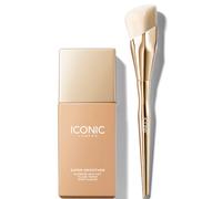 ICONIC London Super Smoother Blurring Skin Tint (Various Shades) and Complexion Brush Bundle - Neutral Light