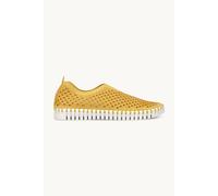 ILSE JACOBSEN HORNBÆK Flat women's shoes slipon trainers with recycled microfibre material and nonslip natural rubber sole Tulip3275 lightweight breathable environmentally friendly Yellow Size 8 UK