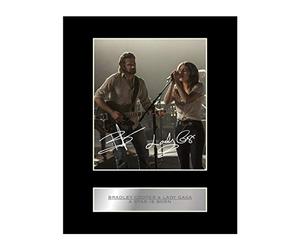 Iconic pics Bradley Cooper and Lady Digitally Signed 10x8 Mounted Photo Display A Star Is Born Autographed picture print