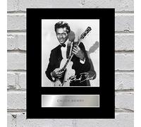 Iconic pics Chuck Berry Signed Mounted Photo Display