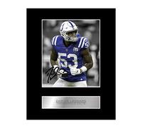 Iconic pics Darius Leonard Signed Mounted Photo Display Indianapolis Colts #01 NFL Printed Autograph Gift Picture Print