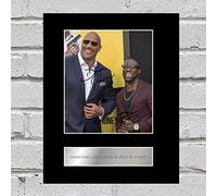 Iconic pics Dwayne Johnson and Kevin Hart Digitally Signed Mounted Photo Display Autographed Picture Print