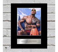 Iconic pics Dwayne Johnson Signed Mounted Photo Display Baywatch