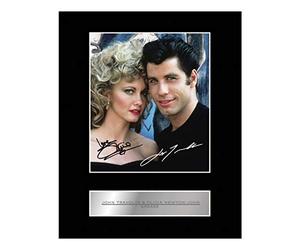 Iconic pics John Travolta and Olivia Newton-John Signed Mounted Photo Display Grease Autographed Gift picture print