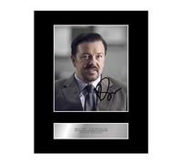 Iconic pics Ricky Gervais, David Brent Signed Mounted Photo Display The Office #1 Autographed Gift picture print