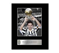 Iconic pics Roberto Baggio Print Signed Mounted Photo Display