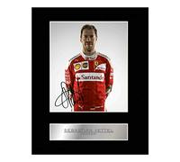 Iconic pics Sebastian Vettel Signed Mounted Photo Display Ferrari #01 Autographed Gift picture print