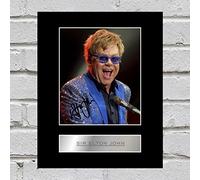 Iconic pics Sir Elton John Digitally Signed Mounted Photo Display #3 Picture Print Autograph