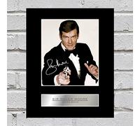 Iconic pics Sir Roger Moore Signed Photo Display James Bond 007#1