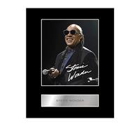 Iconic pics Stevie Wonder Signed Mounted Photo Display Music Autographed Gift picture print