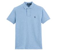 Iconic Polo Shirt in Cotton Pique Blue Marl