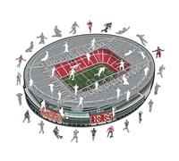 Iconic Puzzles, Arsenal FC Emirates Stadium, 100% eco-sustainable wooden puzzle with official license, size S, 150 pieces, jigsaw for children and adults