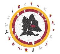 Iconic Puzzles - AS Roma, Lupetto, 100% eco-sustainable wooden puzzle with official license, Size S, 150 Pcs