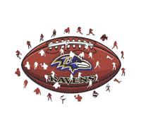 Iconic Puzzles, Baltimore Ravens Crest, 100% eco-sustainable wooden puzzle with official license NFL, size L, 500 pieces