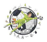 Iconic Puzzles - Barcelona, Ter Stegen, Officially Licensed Wooden Puzzle, 100% Sustainable, Gift for Adults and Children, Size M, 270 Pieces