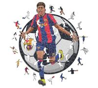 Iconic Puzzles - Barcelona, Yamal, Officially Licensed Wooden Puzzle, 100% Sustainable, Gift for Adults and Children, Size S, 150 Pieces