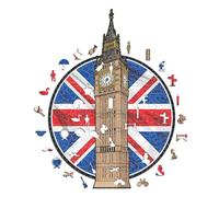 Iconic Puzzles, Big Ben, 100% eco-sustainable wooden puzzle, size S, 150 pieces