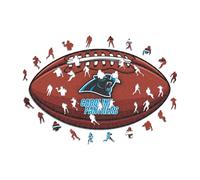 Iconic Puzzles, Carolina Panthers Crest, 100% eco-sustainable wooden puzzle with official license, size M, 270 pieces