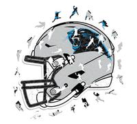 Iconic Puzzles - Carolina Panthers Helmet, Wooden Puzzle officially licensed NFL, 100% sustainable, Gift for Adults and Children, size S, 150 Pcs