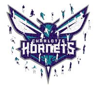 Iconic Puzzles - Charlotte Hornets, Logo, Wooden Puzzle officially licensed NBA, 100% sustainable, size S, 150 Pcs
