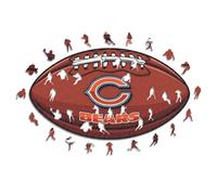 Iconic Puzzles, Chicago Bears Crest, 100% eco-sustainable wooden puzzle with official license, size L, 500 pieces