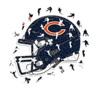 Iconic Puzzles - Chicago Bears Helmet, Wooden Puzzle officially licensed NFL, 100% sustainable, Gift for Adults and Children, size L, 500 Pcs