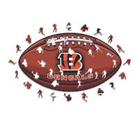 Iconic Puzzles, Cincinnati Bengals Crest, 100% eco-sustainable wooden puzzle with official license NFL, size L, 500 pieces