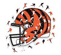 Iconic Puzzles - Cincinnati Bengals Helmet, Wooden Puzzle officially licensed NFL, 100% sustainable, Gift for Adults and Children, size L, 500 Pcs