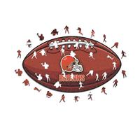 Iconic Puzzles, Cleveland Browns Crest, 100% eco-sustainable wooden puzzle with official license NFL, size M, 270 pieces
